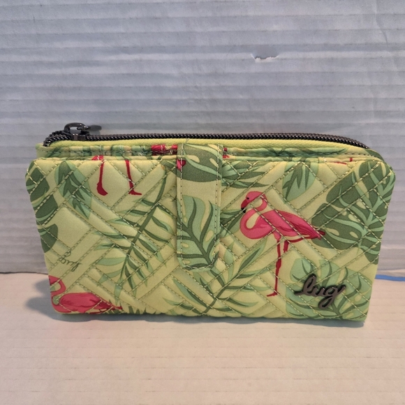 lug Handbags - Lug Flamingo Lime Tram 2 RFID Wallet Tropical Flamingos QVC